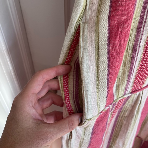 FAHERTY Lanai Linen Dress in Sol Stripe. SZ LG NWT MSRP $198 Backyard BBQ Flowy - Picture 4 of 12